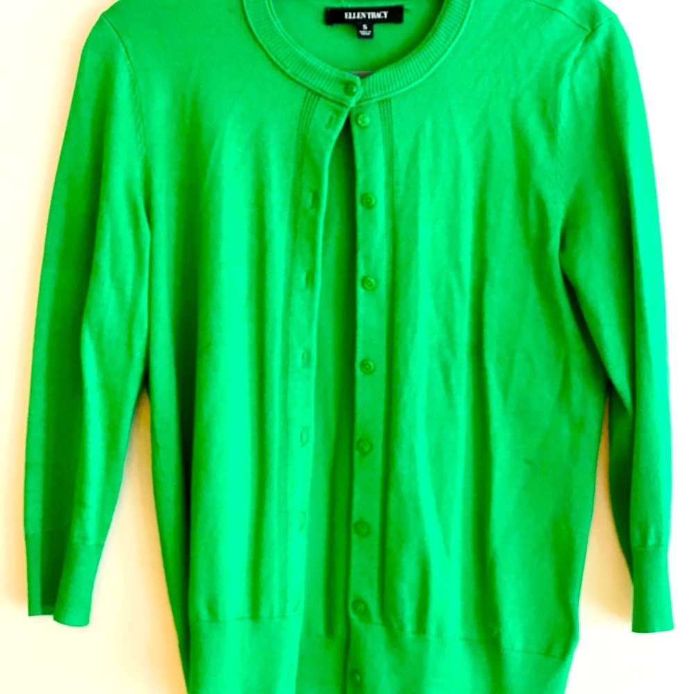 Ellen Tracy spring green cardigan